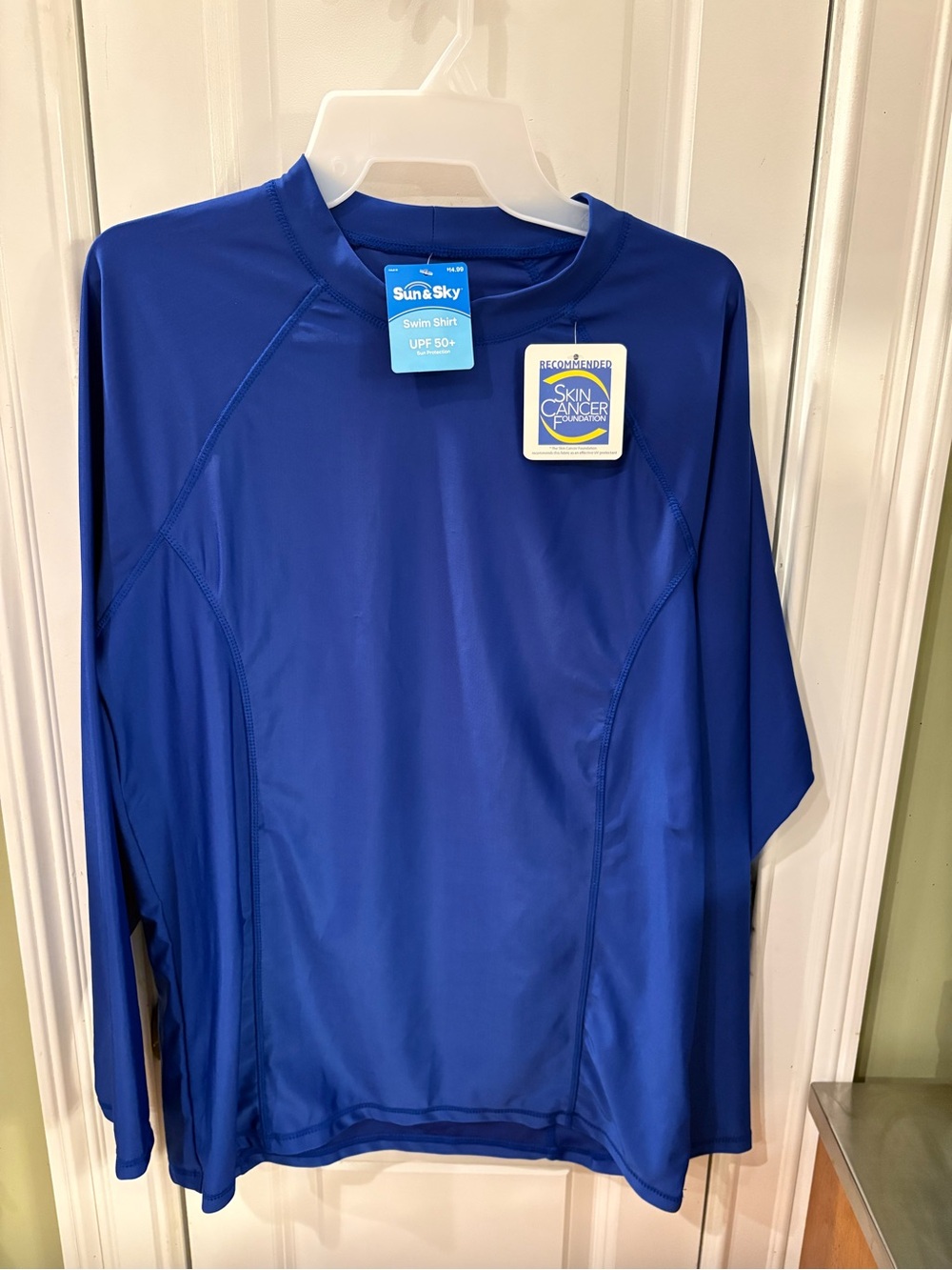 Sun & Sky Women’s UPF 50+ Long Sleeve Swim Rash Guard - Royal Blue NWT women’s